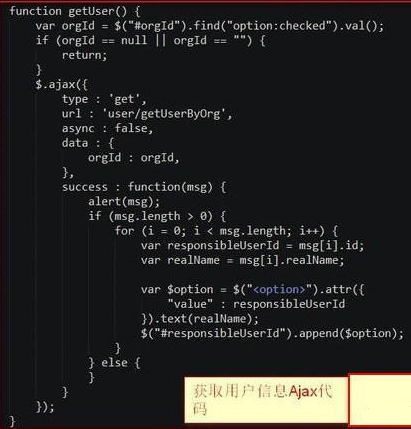 获取用户信息Ajax代码